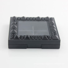 1g*4 colors New Design Black Plastic Eye Shadow Palette Empty Customized Container with Mirror for Cosmetic Packaging